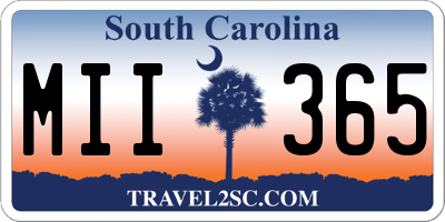 SC license plate MII365
