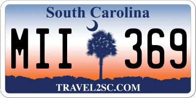 SC license plate MII369