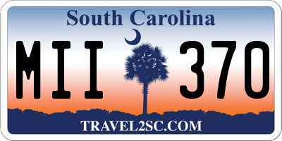 SC license plate MII370