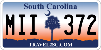 SC license plate MII372