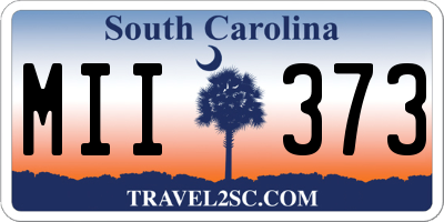 SC license plate MII373
