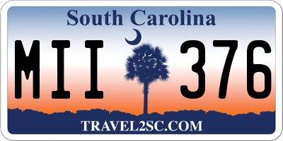 SC license plate MII376