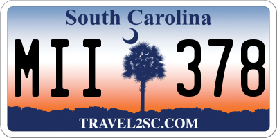 SC license plate MII378