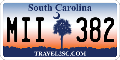 SC license plate MII382