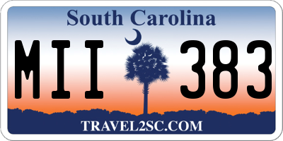 SC license plate MII383