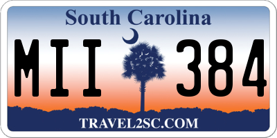 SC license plate MII384