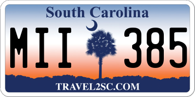SC license plate MII385