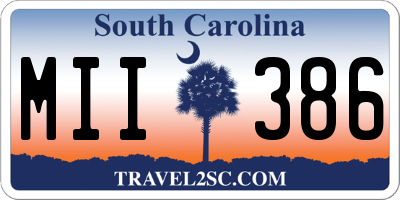 SC license plate MII386