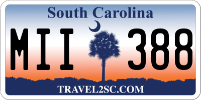 SC license plate MII388