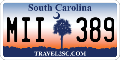 SC license plate MII389