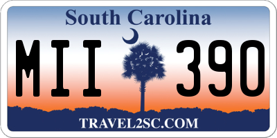 SC license plate MII390