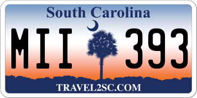 SC license plate MII393