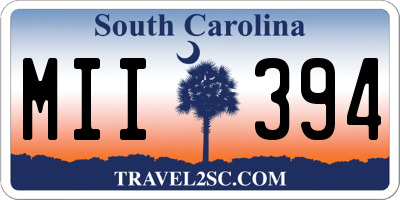 SC license plate MII394