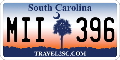 SC license plate MII396
