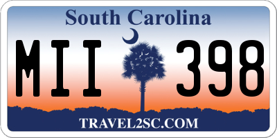 SC license plate MII398