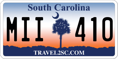 SC license plate MII410