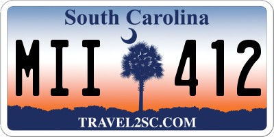 SC license plate MII412
