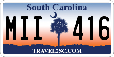 SC license plate MII416
