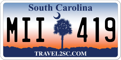 SC license plate MII419