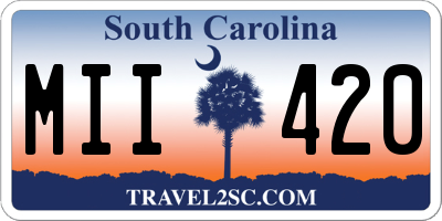 SC license plate MII420