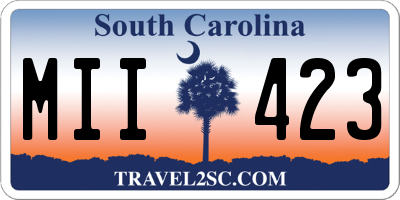 SC license plate MII423