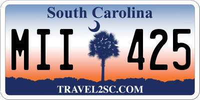 SC license plate MII425