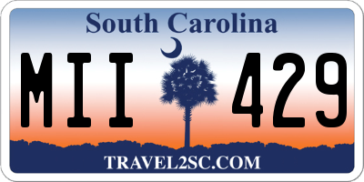 SC license plate MII429