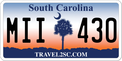 SC license plate MII430