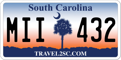 SC license plate MII432