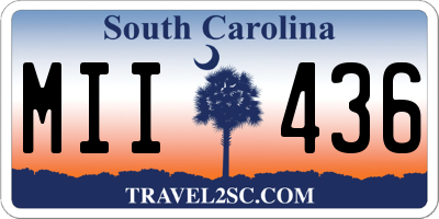 SC license plate MII436