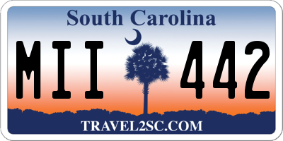 SC license plate MII442