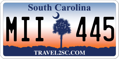 SC license plate MII445