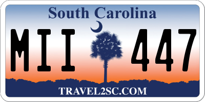SC license plate MII447