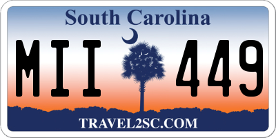 SC license plate MII449