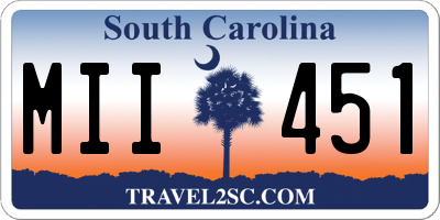 SC license plate MII451