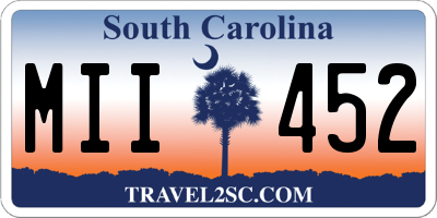 SC license plate MII452