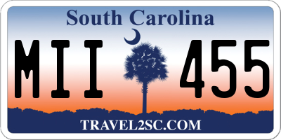 SC license plate MII455