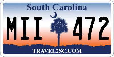 SC license plate MII472