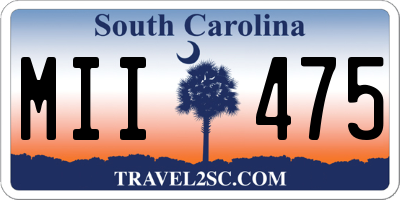 SC license plate MII475