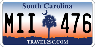 SC license plate MII476
