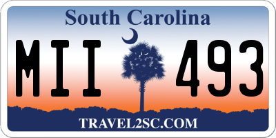 SC license plate MII493