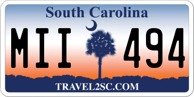 SC license plate MII494