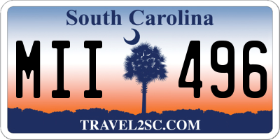 SC license plate MII496