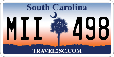 SC license plate MII498