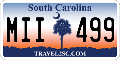 SC license plate MII499