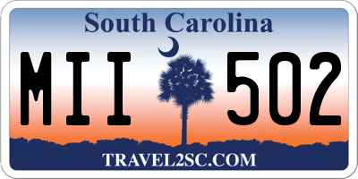 SC license plate MII502