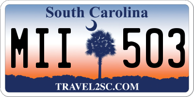 SC license plate MII503