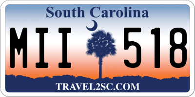 SC license plate MII518