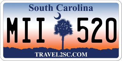 SC license plate MII520