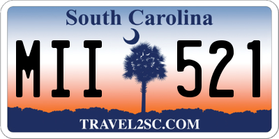 SC license plate MII521